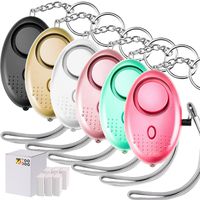 6 Pieces Personal Alarm Keychain, TOODOO 130db Safesound Safety Emergency Alarm with LED Safety and SOS Emergency Alarm Providing Powerful Safety and Property Assurance for Kids, Women (Multicolor A)