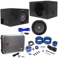 Kicker 43CWR122 COMPR12 1000W 12" Subwoofer+Vented Box+Mono Amplifier+Amp Kit
