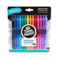 Crayola Take Note Medium Point Washable Gel Pens Set, Age 6+ - 14 Count, Assorted