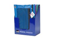 Charles Leonard Pencil Pouch for Binder with 2 Pockets, Front Mesh Pocket, Assorted Colors, Includes 24 Pouches and Shelf Tray (76350-ST)