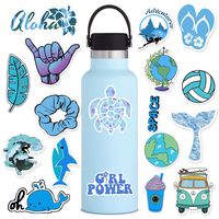 Cute Blue Vsco Stickers for Water Bottle[53pcs] Ins Pop Big Decals for Laptop Phone Tumbler Hydro Flask Car Computer Guitar Ceiling Wall Helmet Skateboard Luggage Bike Bumper Waterproof, Gift for Teen