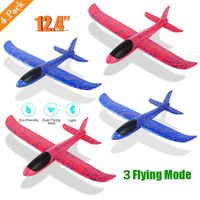 4 Pack Foam Airplane Toys, 12.4" Throwing Foam Plane, 3 Flight Mode Glider Plane, Flying Toy for Kids, Gifts for 3 4 5 6 7 Year Old Boy＆Girl, Outdoor Sport Toys Birthday Party Favors Foam Airplane