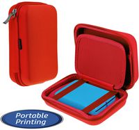 Navitech Red Pocket/Portable/Mobile Printer Carrying Case Compatible with The Polaroid Mint Pocket Printer (Mesh Pocket Compatible with The Cable and Printing Paper)