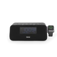 iHome Wireless, Bluetooth Alarm Clock, FM Radio,Compatible with Apple Watch Charger, Dual USB Charging Ports and Speakerphone, Stereo Speaker, Charging Dock, Dual Alarm, Bedside, IWBT5