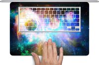Colorful Galaxy Macbook Full Keyboard Vinyl Decal Skin (Fits 12 inch) by Demon Decal