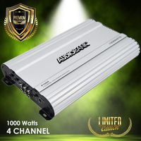 Audiobank 4 Channels 1000 WATTS Bridgedable Car Audio Stereo Amplifier P1004