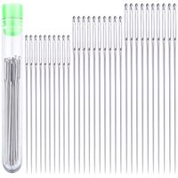 30 Large Eye Stitching Needles - 3 Sizes - Big Eye Hand Sewing Needles in Clear Storage Tube