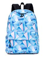 Leaper School Backpack Teens Geometric Pattern Travel Bag Girls Bookbag Blue