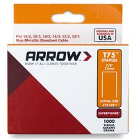 Arrow Fastener 7514S Genuine 7/8-Inch T75 Staples, 1,000-Pack