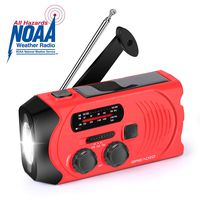 Emergency Weather Radio AM/FM/NOAA Solar Crank Radio with Bright Flashlight, SOS Alarm and 2000mAh Power Bank for Emergency and Outdoor Activies
