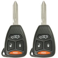 Keyless2Go Keyless Remote Head Key Fob 4 Button Replacement for KOBDT04A and OHT692427AA (2 Pack)