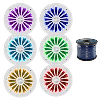 EnrockMarine 6 x 6.5-Inch White 2 Way, 200 Watt, Marine, Loudspeaker Featuring Multi Color Illumination Options and Remote Control, Enrock Audio Marine Grade Spool of 50 Foot 16-Gauge Speaker Wire