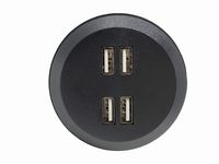 Desktop Power Hub Grommet Desk Outlet Build-in USB Charger Charging Station with 6 FT Extension Power Cord