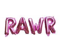 RAWR Balloons by PinkFish Shop - Pink Foil 16 inch Balloons for Dinosaur Birthday Party Package Decorations Supplies TREX Dino