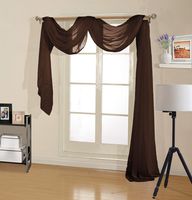 Decotex Premium Quality Sheer Voile Scarf Valance for Home & Event Designs (37" X 216", Chocolate)