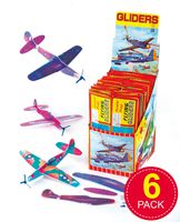 Baker Ross Power Prop Flying Gliders (Pack of 6) Easy Assembly Airplane Toy Glider Planes for Kids Toys, Birthday Party, School Classroom Rewards or Carnival Prizes