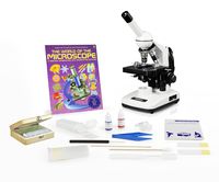 Parco Scientific Monocular Compound Microscope, 40x-2000x Magnification, LED Light, Mechanical Stage, Microscope Book, Microscope Discovery Kit, 25 Prepared Slides Set, Package ($10 Value)