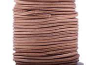 KONMAY 1 Roll 25 Yards 2.0mm Natural Color Soft Round Real Jewelry Leather Cord