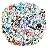 Hight Qulity Hatsune Miku Anime Girl Stickers(100pcs) Snowboard Laptop Luggage Car Motorcycle Bicycle Fridge DIY Styling Vinyl Home Décor (Hatsune Miku)