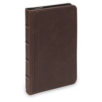 Samsill Small Vintage Portfolio/Zipper Faux Leather Portfolio, Book Style Hardback Design, Business & Interview Padfolio Organizer, 5 x 8 Writing Pad, Dark Brown