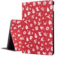 Emogins Red iPad 7th Generation Case, iPad 10.2 Inch 2019 Protective Cover Xmas Presents, Multi-Angle Viewing Case with Adjustable Stand Auto Wake/Sleep Function