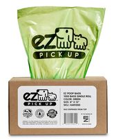EZ 1000 Pet Waste Disposal Dog Poop Bags, Pickup Bags Green (Single roll, not on Small Rolls)