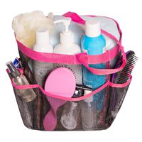 Attmu Oxford Mesh Shower Caddy, Shower Tote, Shower Bag, Bathrooms Bag, Pink