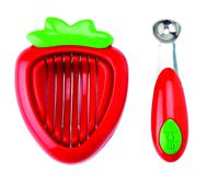 MSC International 87312 Joie Strawberry Hull and Slice, BPA free, FDA approved, 2-Piece Set, Red