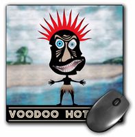 3dRose LLC 8 x 8 x 0.25 Inches Voodoo Red Head Voodoo Villager with Tribal Mask Standing in Tropical Environment Mouse Pad (mp_18145_1)