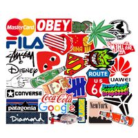 100 Pcs Fashion Brand Logo Stickers for Water Bottle Laptop Car Motorcycle Bicycle Bike Skateboard Luggage Baggage Box Decal Graffiti Patches