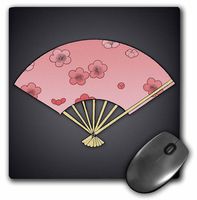 3dRose LLC 8 x 8 x 0.25 Inches Japanese Fan with Cherry Blossoms Mouse Pad (mp_55576_1)