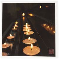 3dRose Prayer Candles Inside the Catholic Cathedral of Ibiza Spain Greeting Cards, Set of 12 (gc_107701_2)