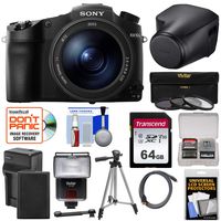 Sony Cyber-Shot DSC-RX10 III 4K Wi-Fi Digital Camera with LCJ-RXJ Leather Case + 64GB Card + Battery & Charger + Flash + Filters + Tripod + Kit