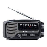 Kaito KA350GY Voyager Trek Solar/Crank AM/FM/SW NOAA Weather Radio with 5-LED Flashlight, Gray