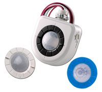 Leviton OSFHU-ITW Fixture-Mounted PIR High-Bay Sensor with 3 Interchangeable Lenses, White