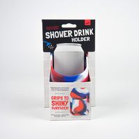 30 Watt The Original Sudski | Portable Shower Drink Cup Holder for All Canned Beer & Wine | Patented Silicone Drink Holders Grips Any Shiny Bath Surface | Perfect (Americana)