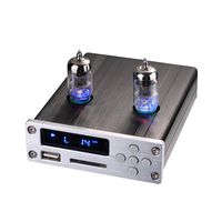 Nobsound HiFi Stereo APE FLAC Lossless Music Player; Vacuum Tube Preamplifier; USB/SD/AUX Speaker Preamp with Remote Controller for Home/Car Audio System (Silver)