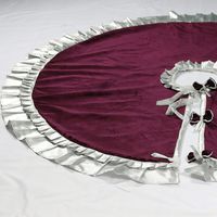 Purple Christmas Tree Skirt Velvet Tree Skirt Embellished Purple Bows Silver Ruffles Shabby Chic Christmas Tree Decor 36 to 70 inches