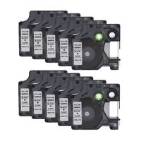WonderTec 10 Pack DYMO Standard D1 45010 Labeling Tape for DYMO LabelManager 160 Printer 280 420P PnP 220P 360D 450 210D (Black Print on Clear Tape, 1/2'' W x 23' L）
