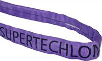 Mazzella Supertechlon Polyester Round Sling, Endless, Purple, 14' Length, 1 1/2" Width, 3000 lbs Vertical Load Capacity