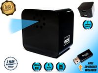 Wireless Hidden Spy Camera | Dual USB Smart Phone Charger | Mini Security Camera 1080P | SD Card Reader Included | Motion Detection | No Battery Needed | Up To 32Gb Storage | Home or Office | NannyCam