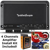 Rockford Fosgate R250X4 250 Watt RMS 4-Channel Car Amplifier + Amp Wire Kit