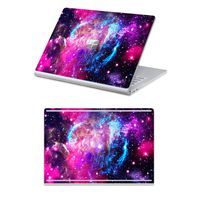 MasiBloom 2 in 1 Full Body Protector Sticker Decal Protective Laptop Cover Skin for 13" 13.5 inch Microsoft Surface Book 2 (2017 Released) (for 13.5" Surface Book 2, Nebula- Hot Pink)