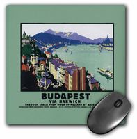 3dRose LLC 8 x 8 x 0.25 Inches Mouse Pad, Budapest Via Harwish River Scene with Boats and The Bridge - (mp_171021_1)