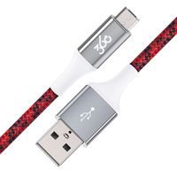 360 Electrical 360652-CR Habitat 4ft Premium Braided Charging Cable with Micro USB Connector - Active Collection-Crimson