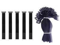 Ceeyali 25 Pack 15cm Black Hook and Loop Cable Ties Cable Straps for Wires Management