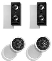Polk Audio 265 RT 3-Way in-Wall Speaker (Pair) Plus A Polk Audio MC80 in-Ceiling Speaker (Pair)