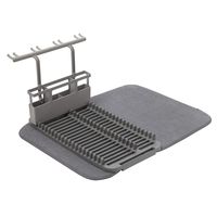 Umbra UDRY Rack and Microfiber Dish Drying Mat, Charcoal
