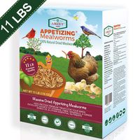 Amzey Dried Mealworms 11 LBS - 100% Natural for Chicken Feed, Bird Food, Fish Food, Turtle Food, Duck Food, Reptile Food, Non-GMO, No Preservatives, High Protein and Nutrition