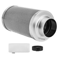 VIVOSUN 6 Inch Air Carbon Filter Odor Control with Australia Virgin Charcoal for Inline Fan, Grow Tent Odor Scrubber, Pre-Filter Included, Reversible Flange 6"x 18"